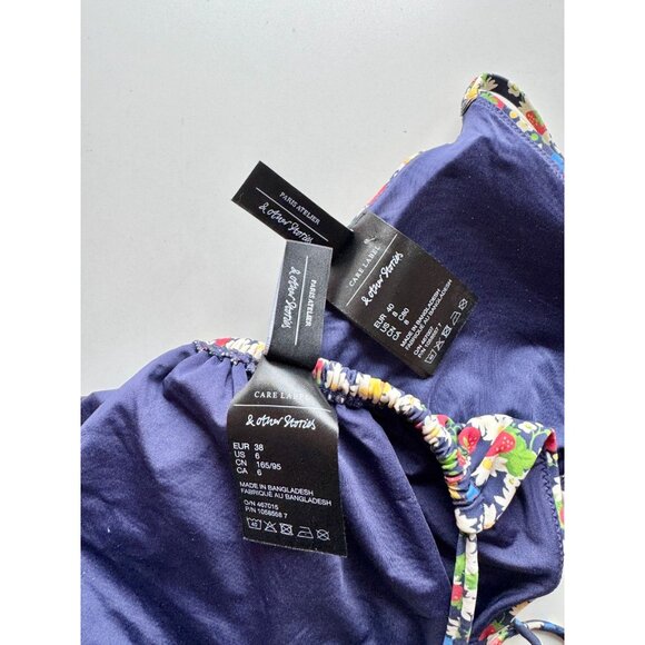 & OTHER STORIES Floral Strawberry 2pc Triangle Halter Bikini Set, Size 6/8 - Picture 12 of 14